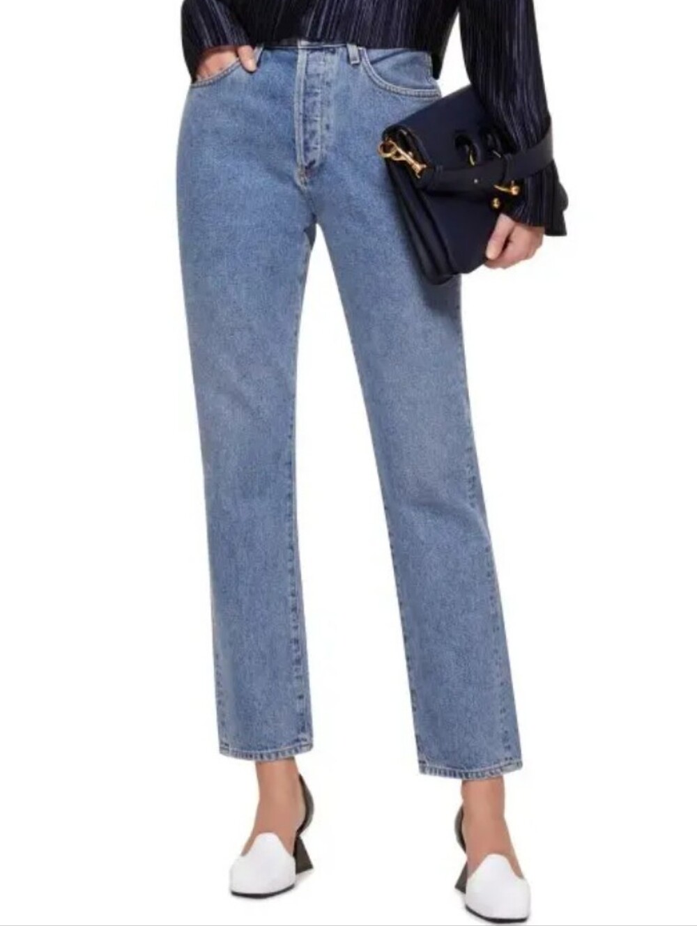 GOLDSIGN The Benefit High Rise Straight Leg Jeans 25